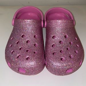 Pink Glitter Crocs